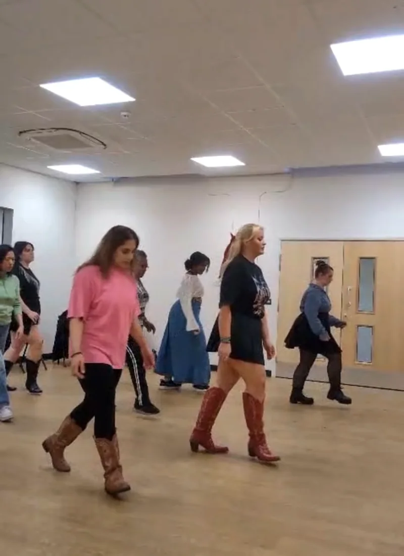 A friendly line dancing class in Birmingham