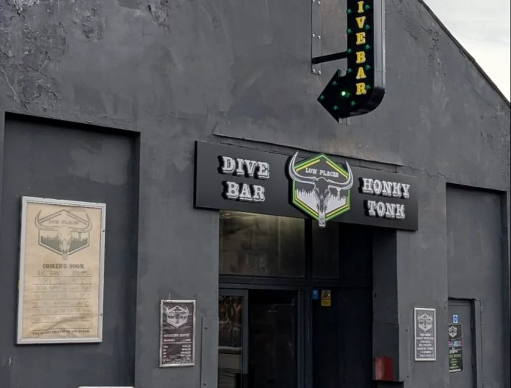 The entrance to Low Places honky tonk bar in Birmingham